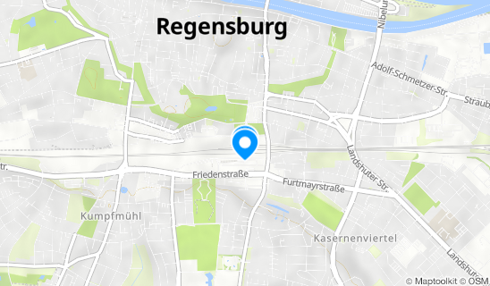Kartenausschnitt DB Fahrradservice Hbf. Regensburg